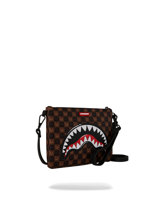 SPRAYGROUND® POUCHETTE SHARKS IN PARIS GRIN & GRIND CROSSOVER CLUTCH