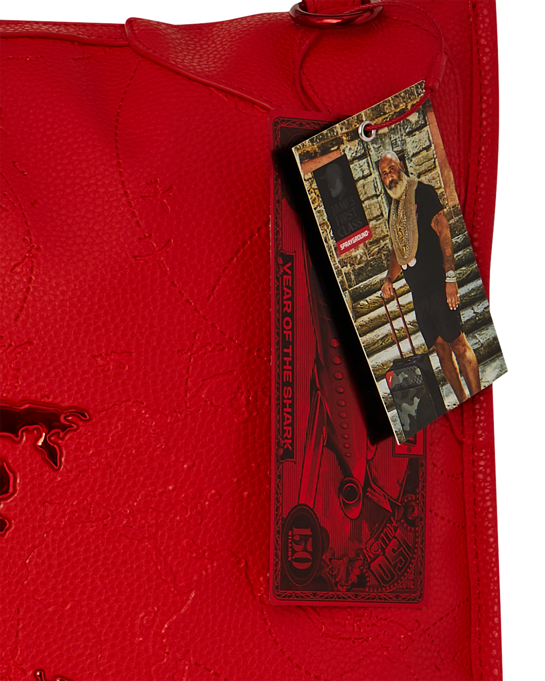 SPRAYGROUND® DUFFLE JAMES GLOBAL RED PYRAMID LARGE DUFFLE