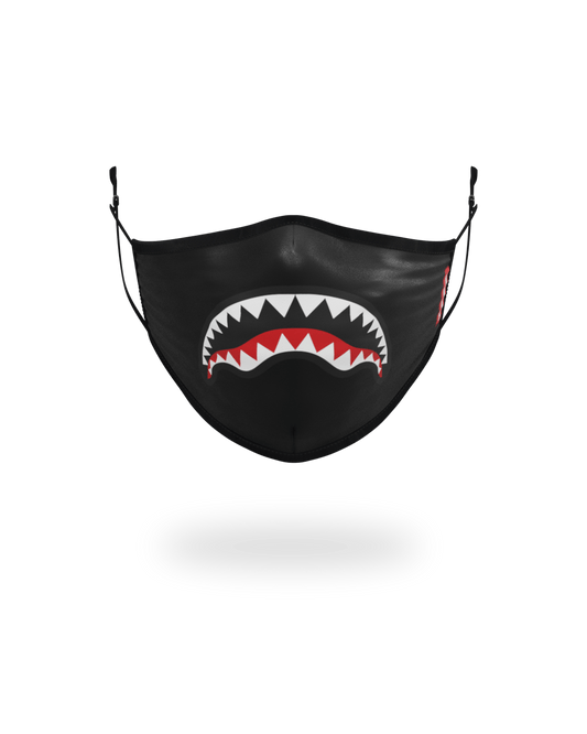SPRAYGROUND® FASHION MASK ADULT SHARK LOGO (BLACK) FORM-FITTING FACE MASK
