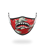 SPRAYGROUND® FASHION MASK ADULT MONEY CAMO (RED) FORM-FITTING FACE MASK