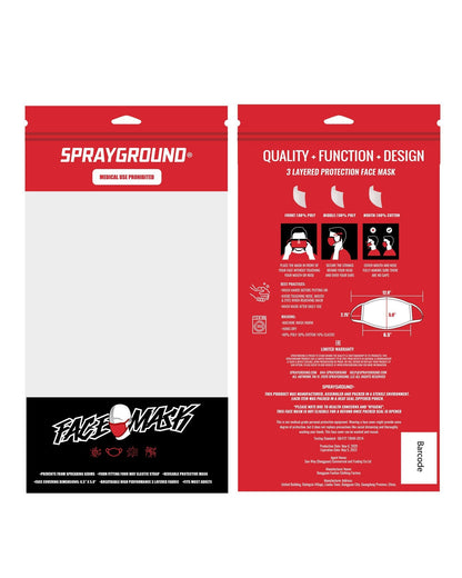 SPRAYGROUND® FASHION MASK SHARKS IN PARIS (RED) FORM-FITTING MASK