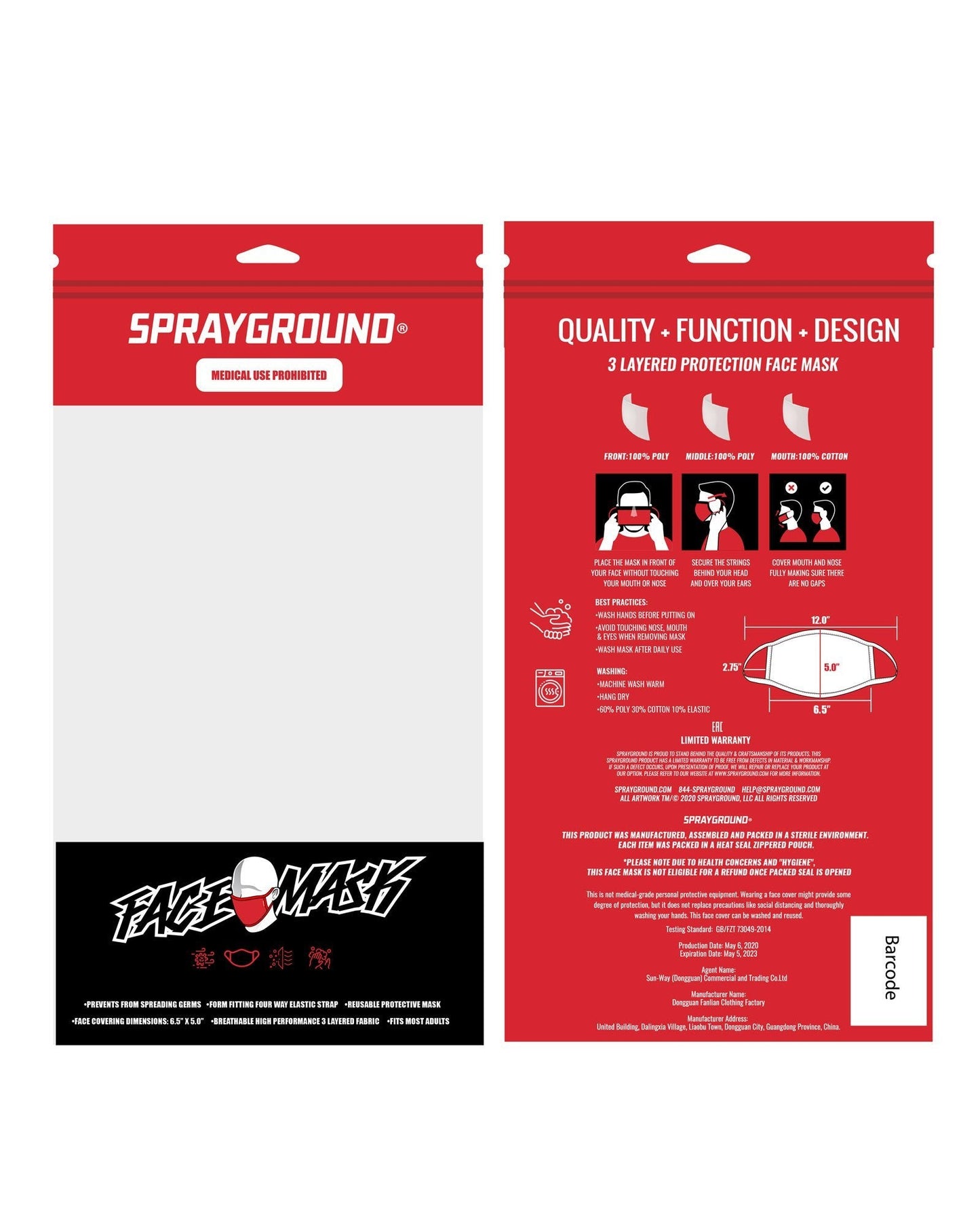SPRAYGROUND® FASHION MASK PINK ANIME SHARK FORM-FITTING MASK