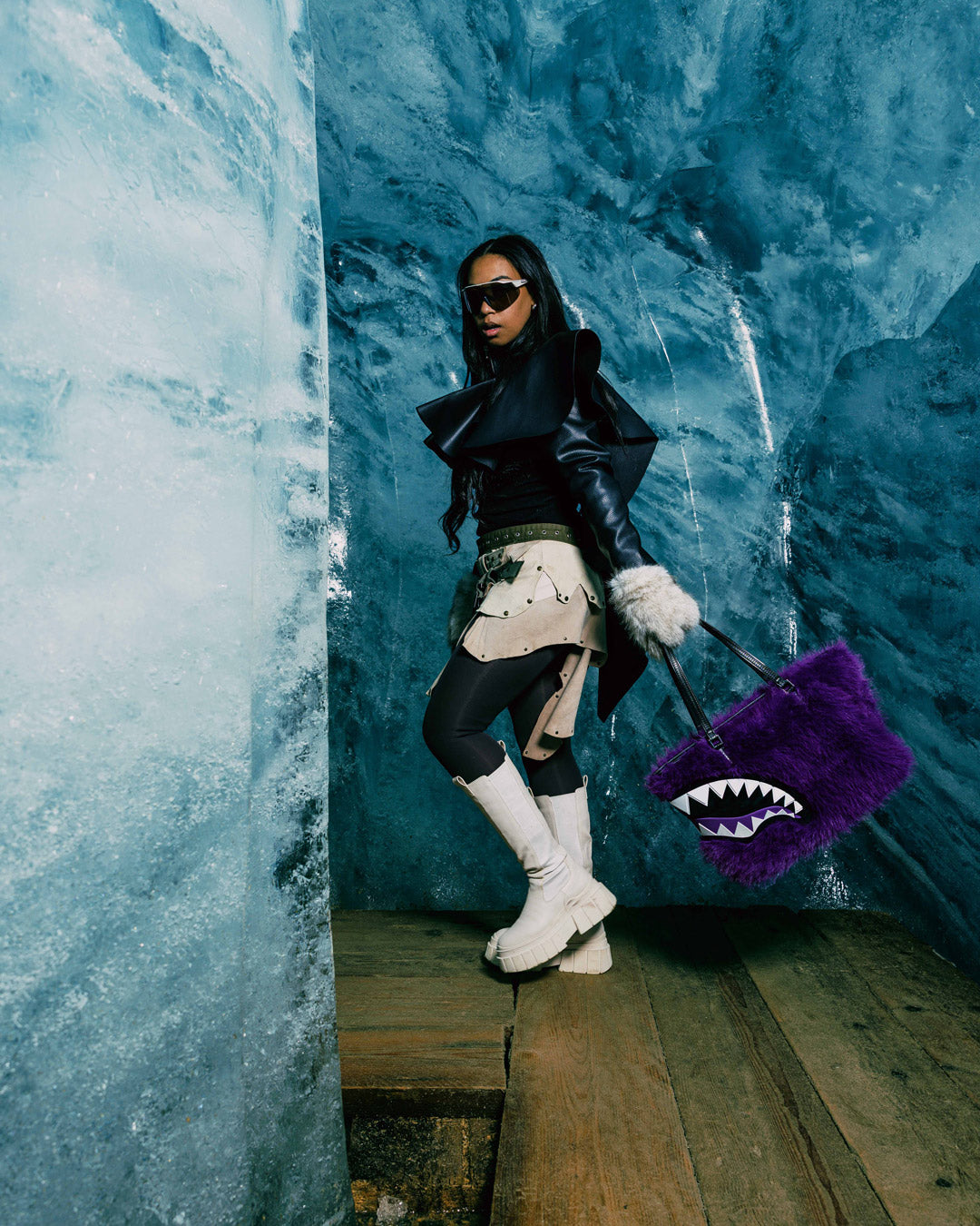SPRAYGROUND® TOTE FUR CRAY PURP TOTE