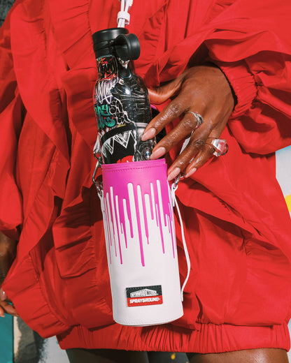 SPRAYGROUND® SPRAY PAINT CAN HOLDER WYNWOOD WALLS COLLAB WATER BOTTLE OR SPRAYCAN HOLDER (WHT/PNK)