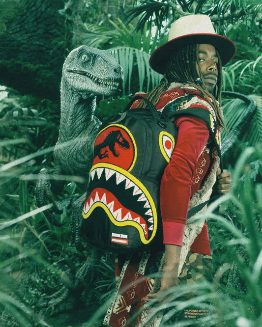 SPRAYGROUND® BACKPACK JURASSIC PARK SHARK "CHENILLE SHARK" BACKPACK (DLXR)