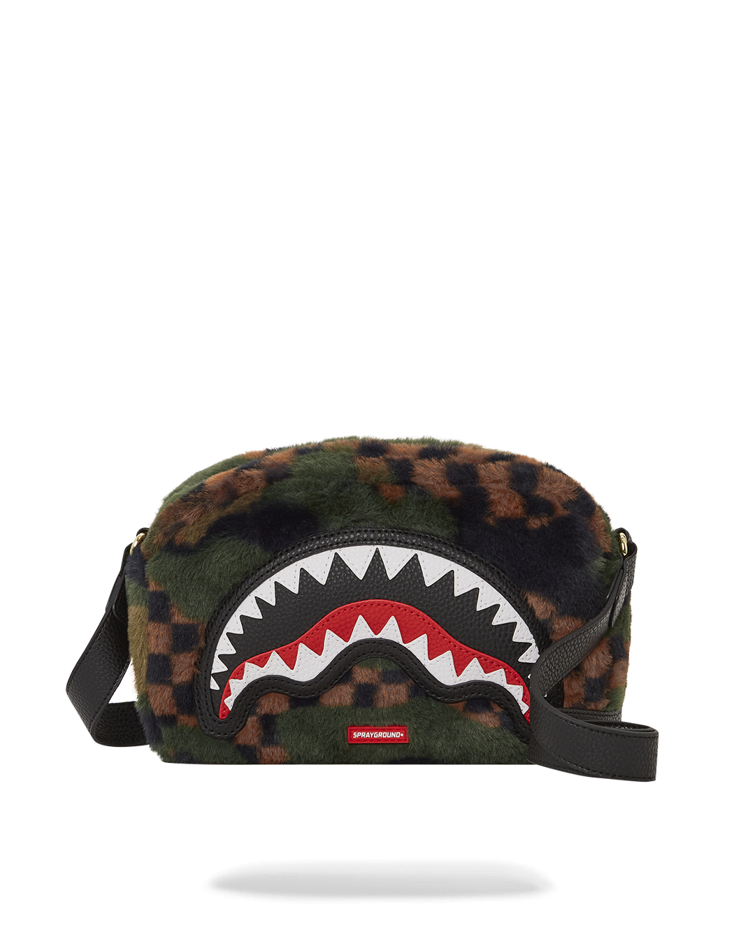 SPRAYGROUND® TOILETRY 3AM GREEN FURR MESSENGER BRICK BAG