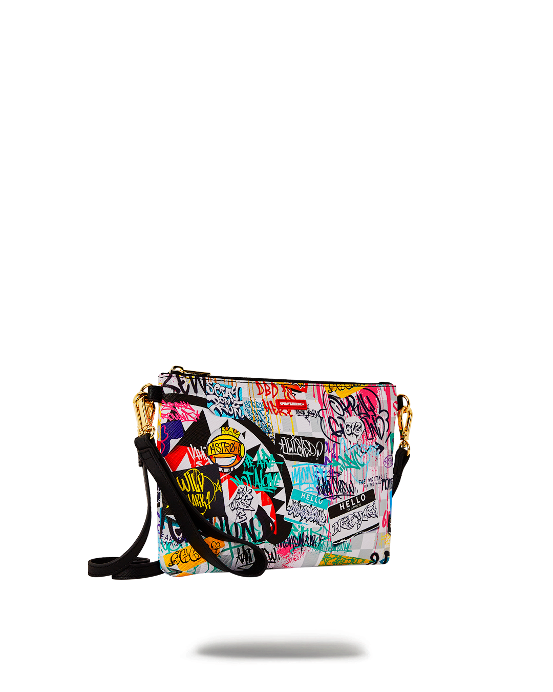 SPRAYGROUND® POUCHETTE CREATE ANOTHER DAY CROSSOVER CLUTCH W/ SHOULDER STRAP