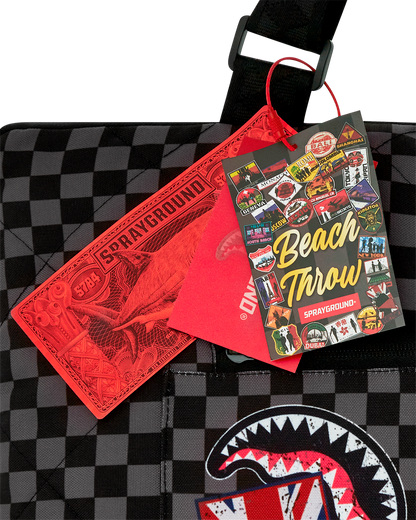 SPRAYGROUND® TOTE GLOBAL MOGUL UNLIMITED MILES PACKABLE BEACH MAT BLANKET WATER RESISTANT CONVERTIBLE TOTE