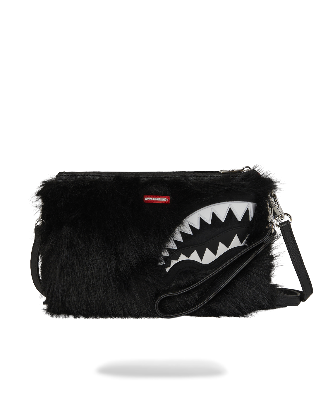 SPRAYGROUND® POUCHETTE FUR CRAY BLACK CROSSOVER CLUTCH