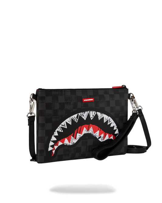 SPRAYGROUND® POUCHETTE SCRIBBLE SHARK CROSSOVER CLUTCH