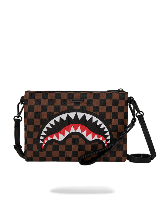 SPRAYGROUND® POUCHETTE CHECK 2 EMBOSS CROSSOVER CLUTCH