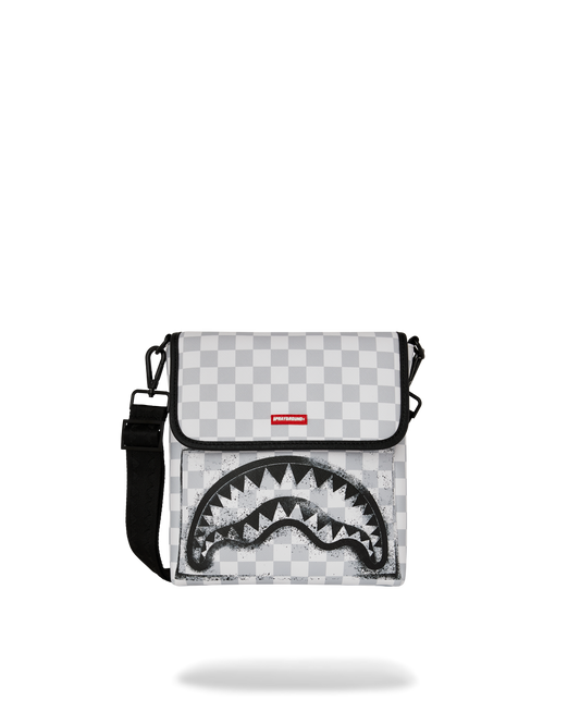 SPRAYGROUND® SLING BLACK STENCIL SHARK MESSENGER SLING