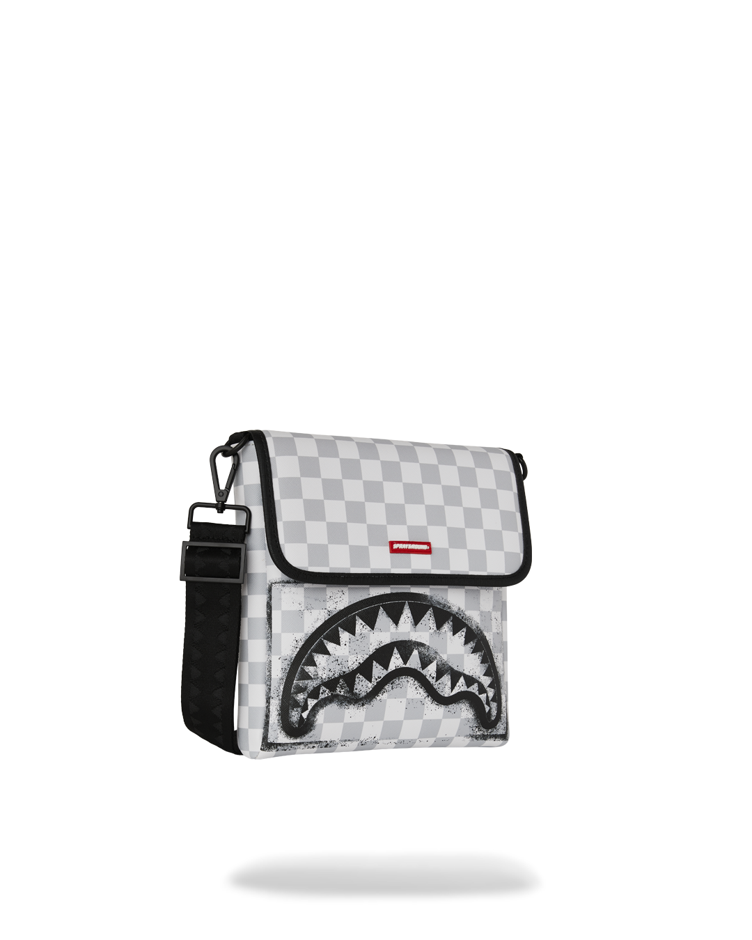 SPRAYGROUND® SLING BLACK STENCIL SHARK MESSENGER SLING