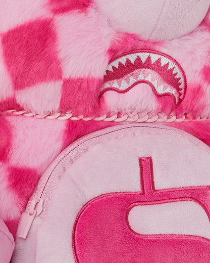 SPRAYGROUND® BACKPACK PINK FUR CHECK MONEYBEAR BACKPACK