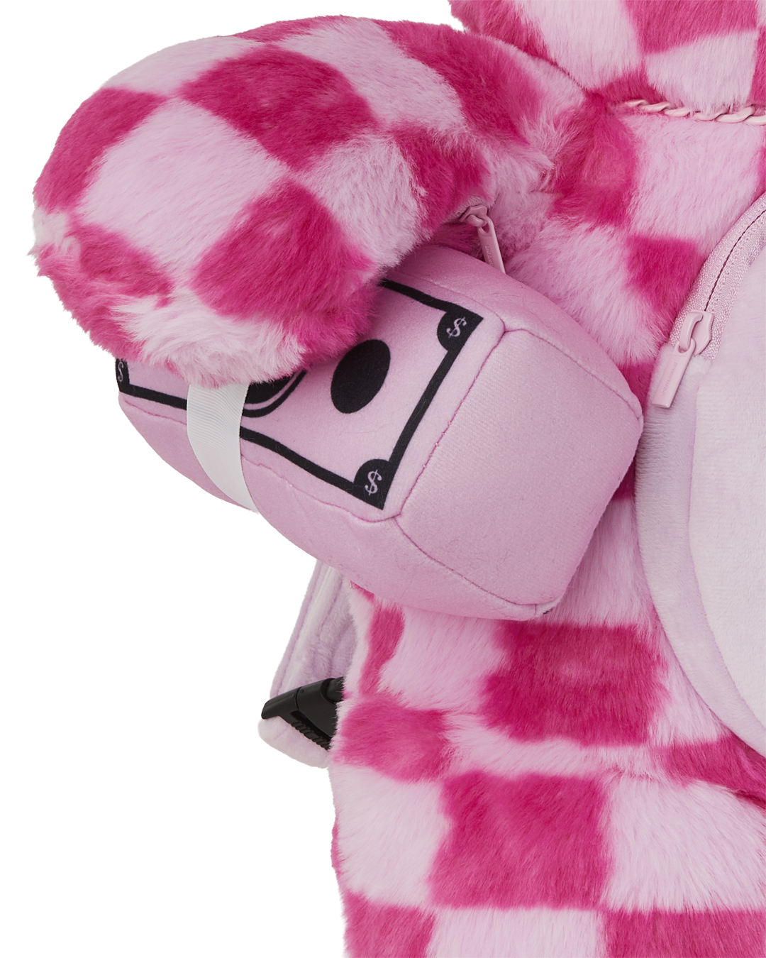 SPRAYGROUND® BACKPACK PINK FUR CHECK MONEYBEAR BACKPACK