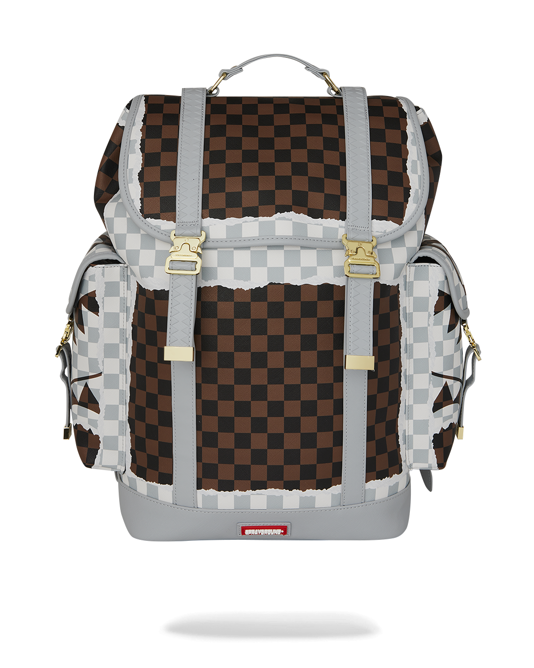 SPRAYGROUND® BACKPACK CREAM AND BROWN TEAR CHECK MONTE CARLO