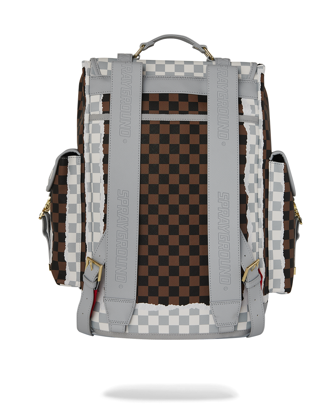 SPRAYGROUND® BACKPACK CREAM AND BROWN TEAR CHECK MONTE CARLO