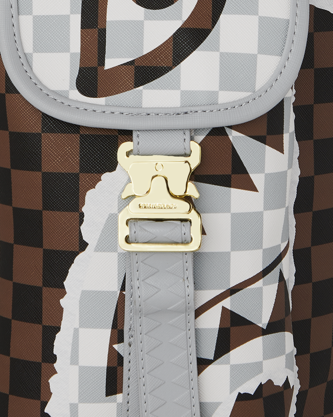 SPRAYGROUND® BACKPACK CREAM AND BROWN TEAR CHECK MONTE CARLO