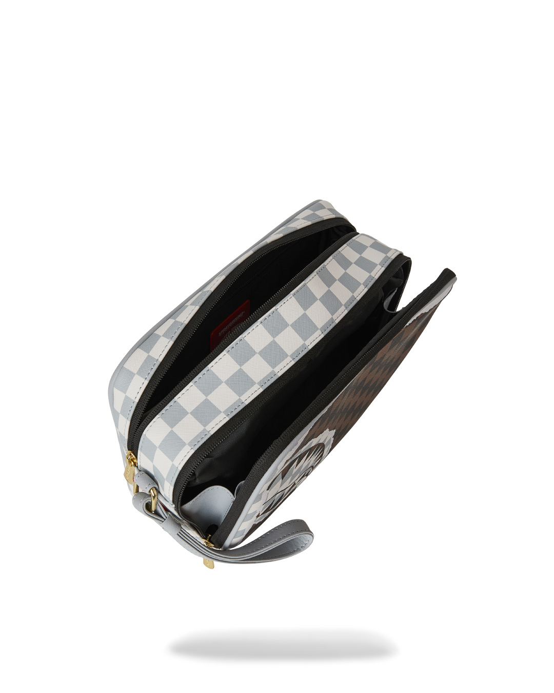 SPRAYGROUND® TOILETRY CREAM AND BROWN TEAR CHECK TOILETRY BRICK