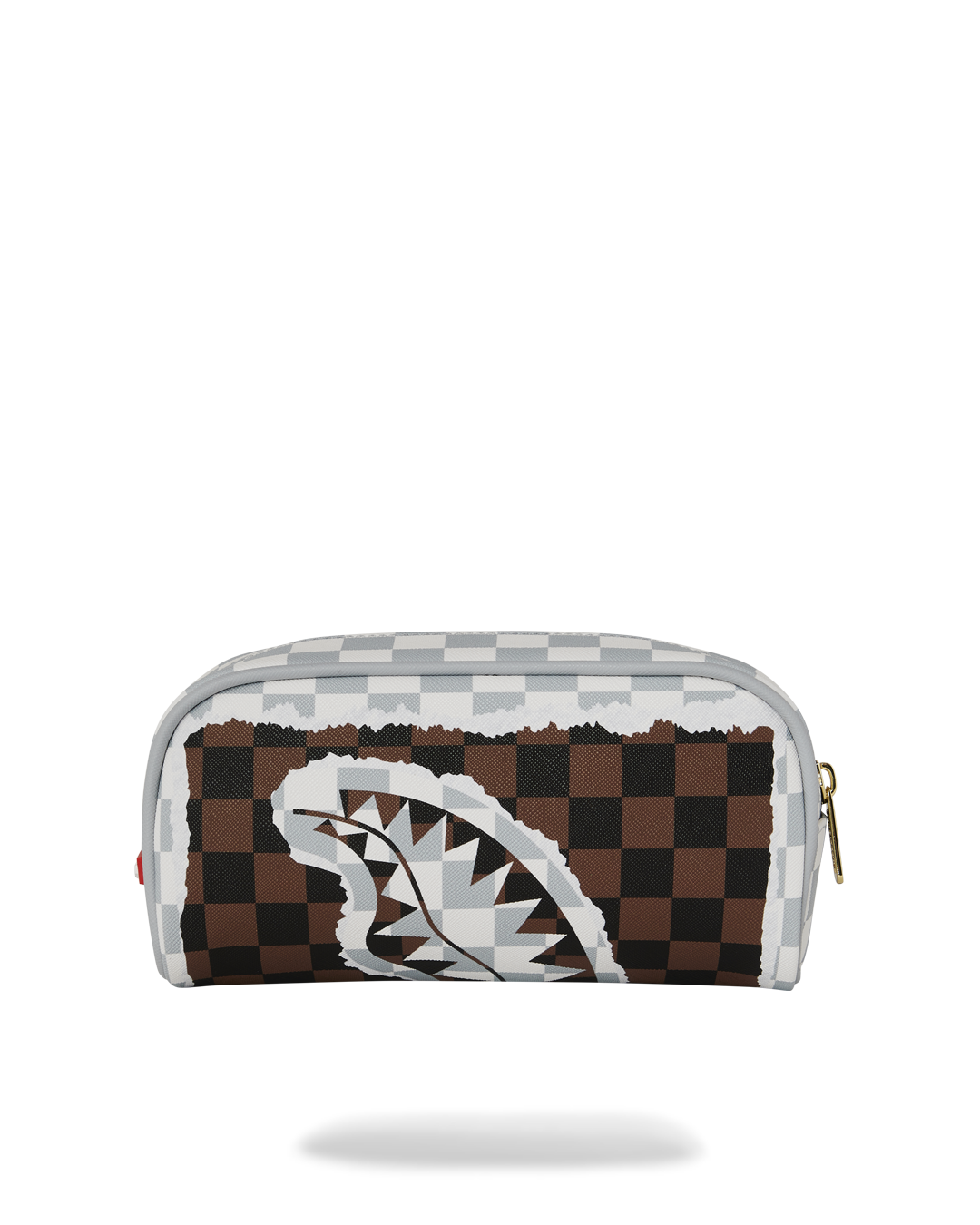 SPRAYGROUND® POUCH CREAM AND BROWN TEAR CHECK POUCH