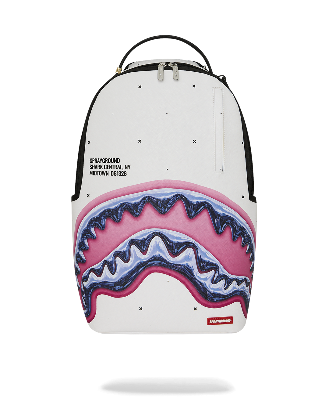 SPRAYGROUNDÂ® BACKPACK SHARK CENTRAL LIQUID CHROME BACKPACK