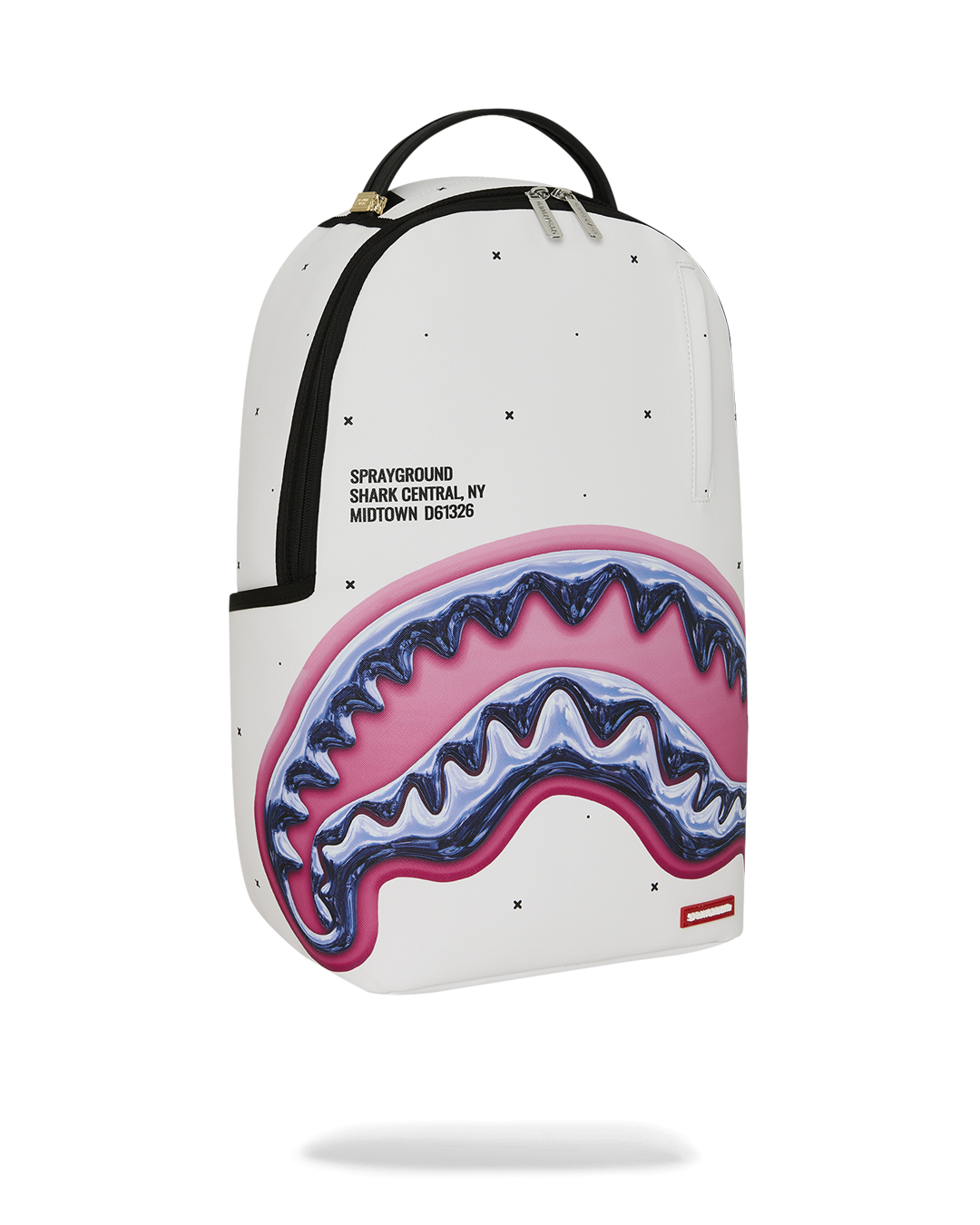 SPRAYGROUNDÂ® BACKPACK SHARK CENTRAL LIQUID CHROME BACKPACK