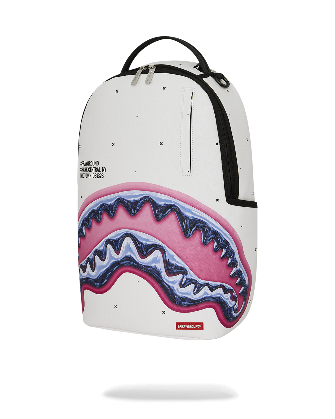 SPRAYGROUNDÂ® BACKPACK SHARK CENTRAL LIQUID CHROME BACKPACK