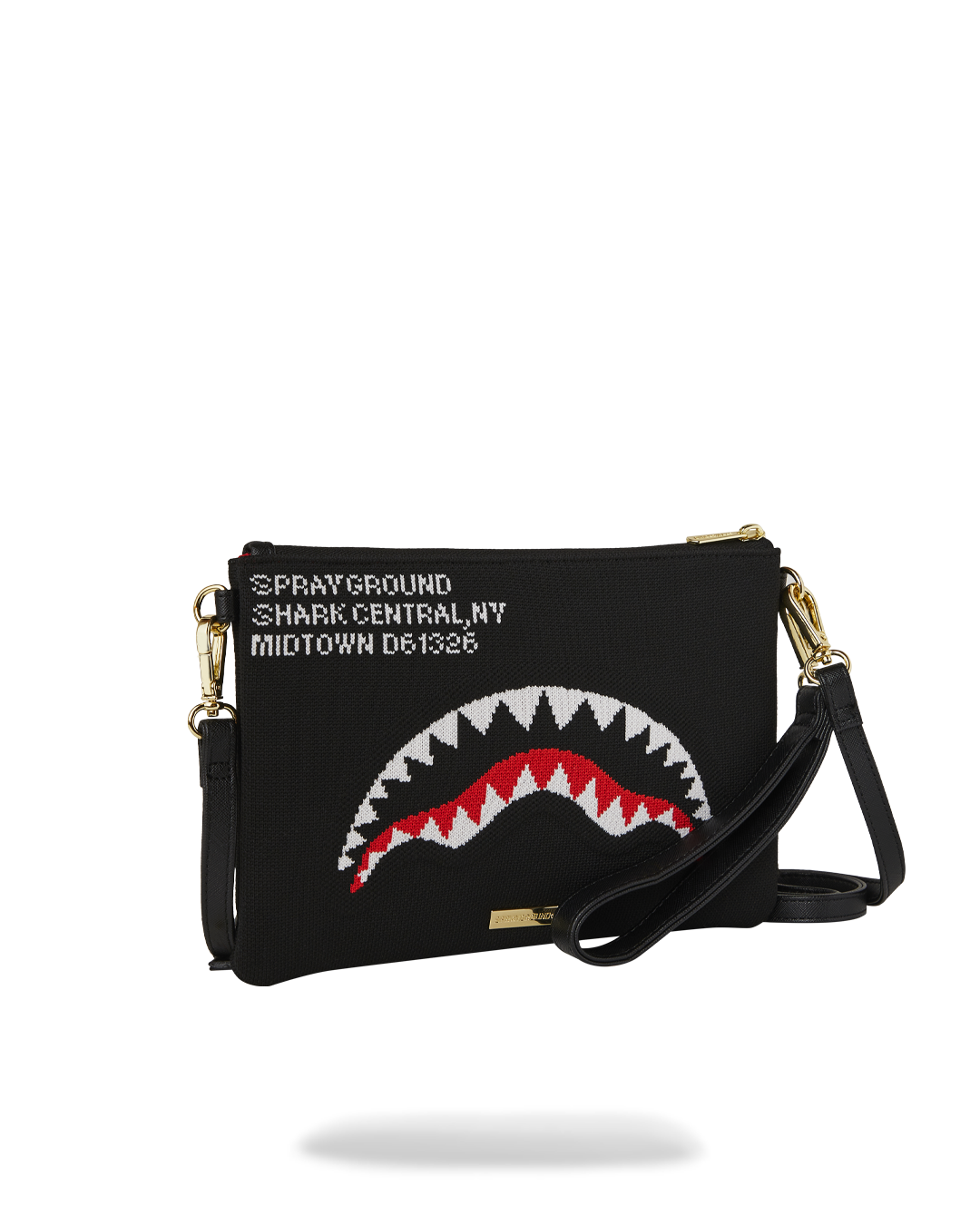 SPRAYGROUND® POUCHETTE SHARK CENTRAL KNIT CROSSOVER CLUTCH