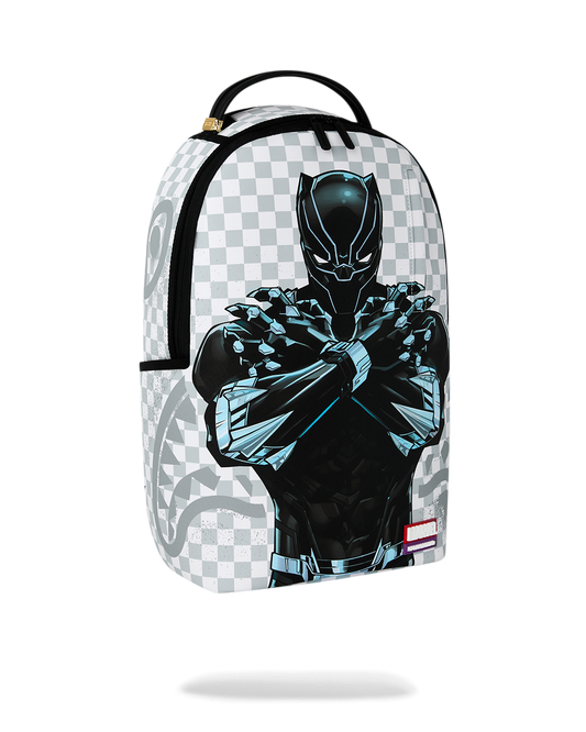 SPRAYGROUNDÂ® BACKPACK MARVEL BLACK PANTHER WAKANDA FOREVER ON WHITE CHECK BACKPACK