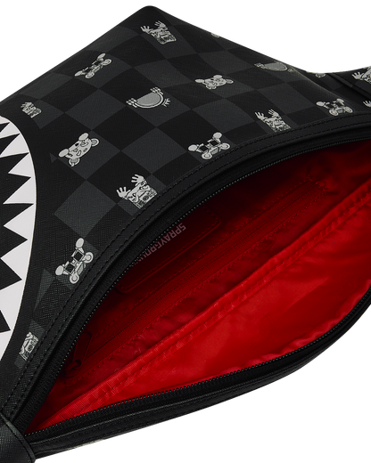 SPRAYGROUND® CROSSBODY GRAY PEEKING CHARACTER CHECK SAVVY CROSSBODY