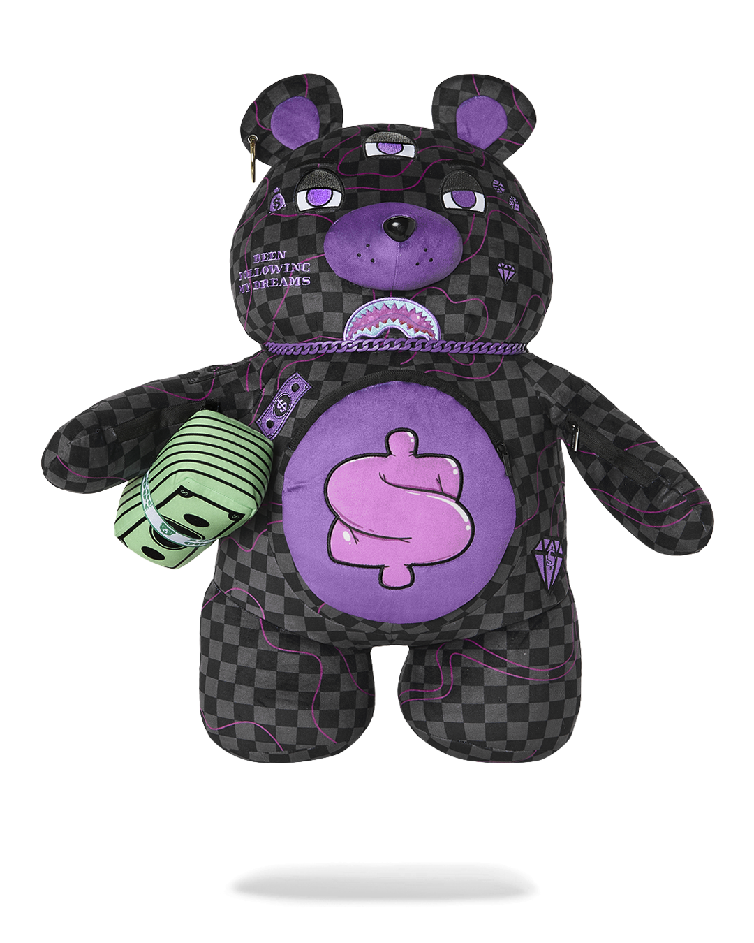 SPRAYGROUND® BACKPACK PURPLE SLIME TAKEOVER MONEYBEAR BACKPACK