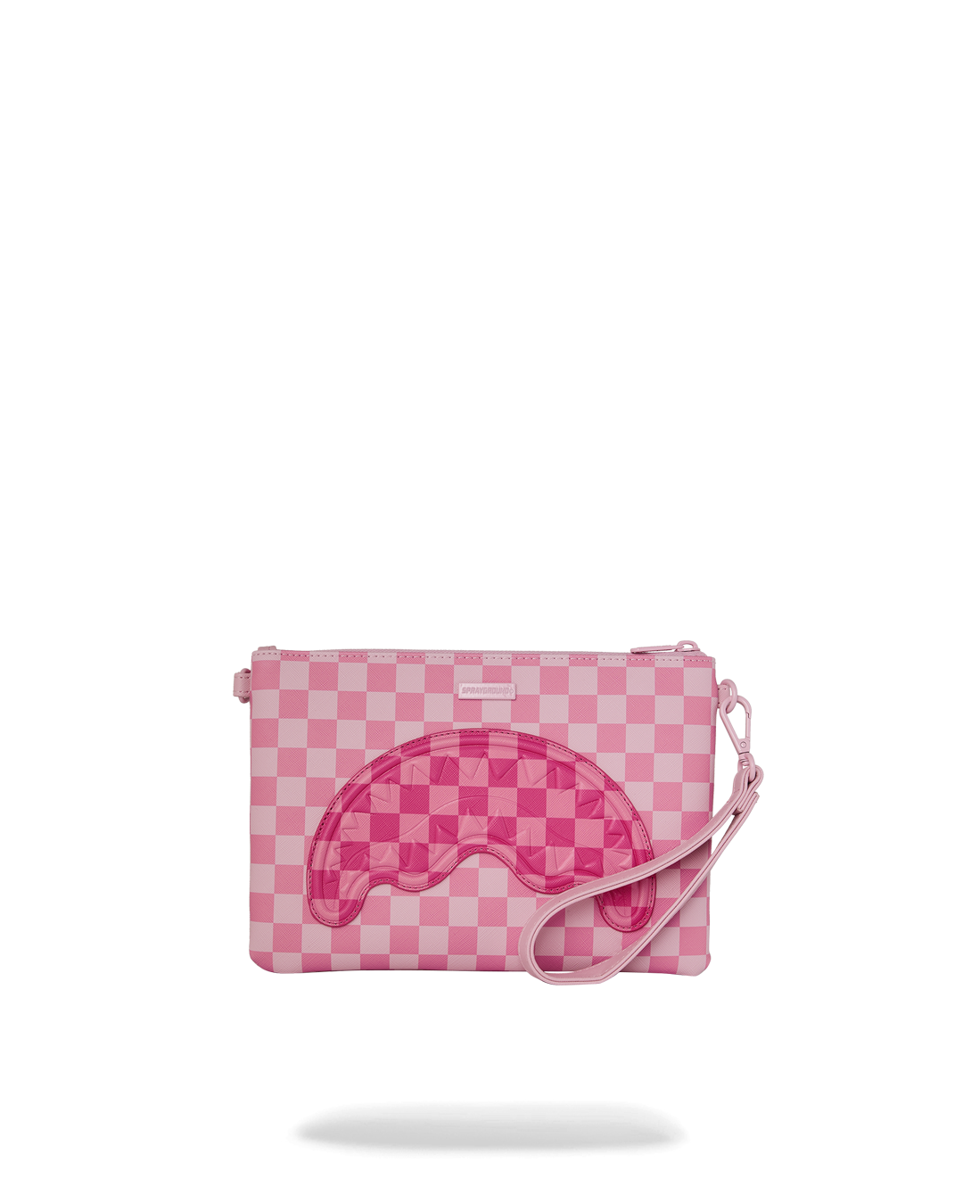 SPRAYGROUND® POUCHETTE PINK SHARKS IN PARIS PATCH CROSSOVER CLUTCH