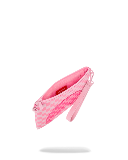 SPRAYGROUND® POUCHETTE PINK SHARKS IN PARIS PATCH CROSSOVER CLUTCH