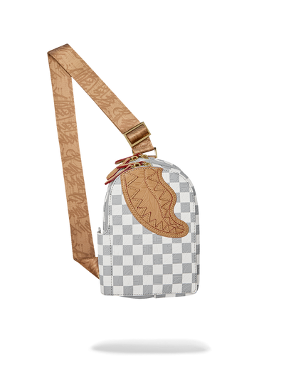 SPRAYGROUND® SLING EMBOSSED CREAM CHECK BACKPACK SLING