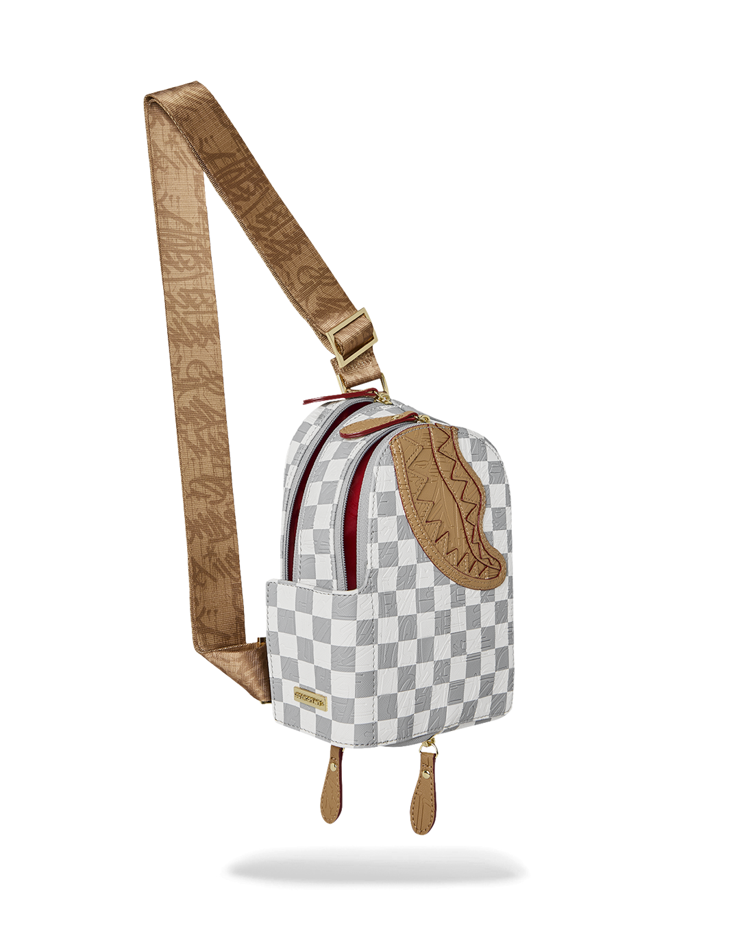 SPRAYGROUND® SLING EMBOSSED CREAM CHECK BACKPACK SLING