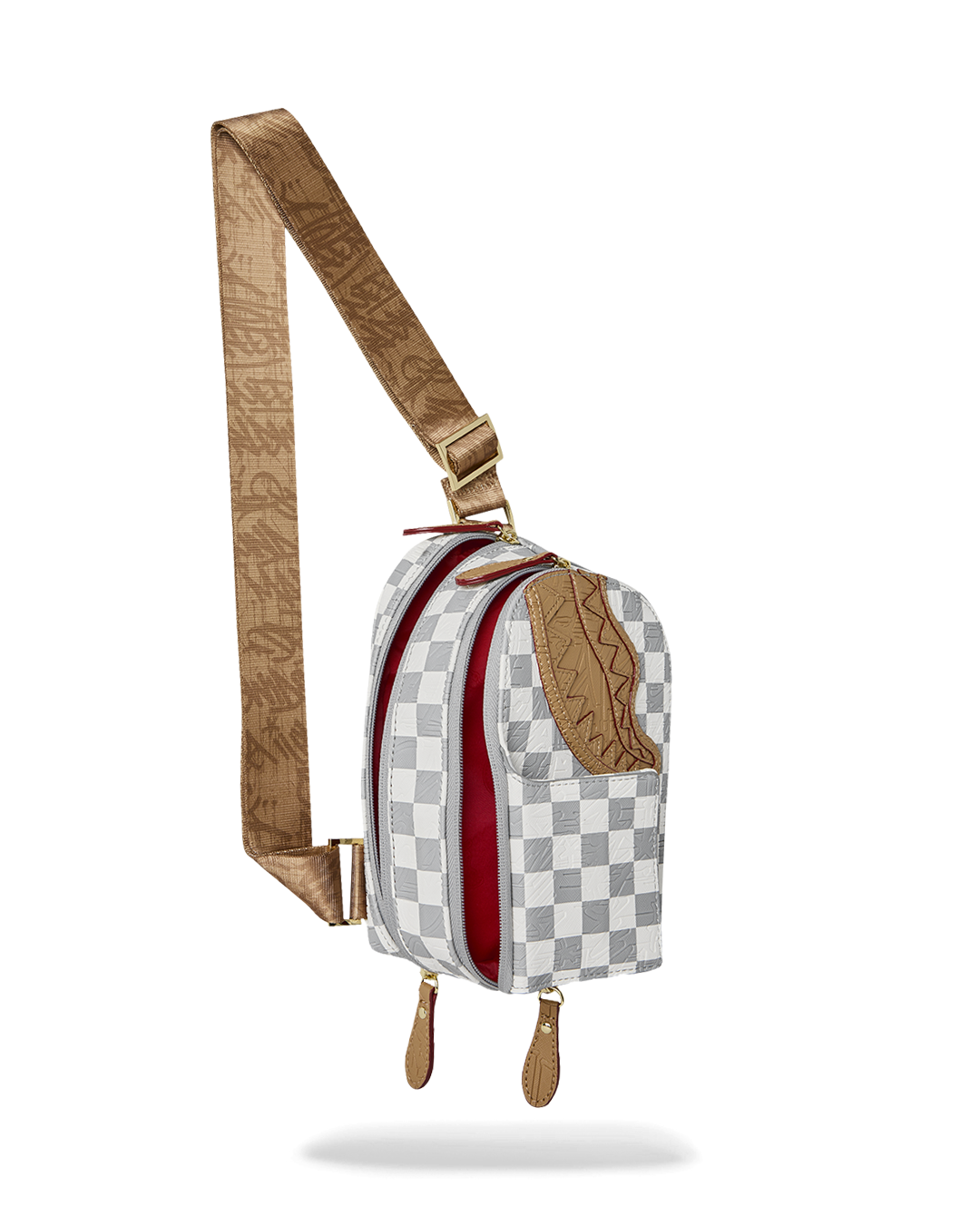 SPRAYGROUND® SLING EMBOSSED CREAM CHECK BACKPACK SLING