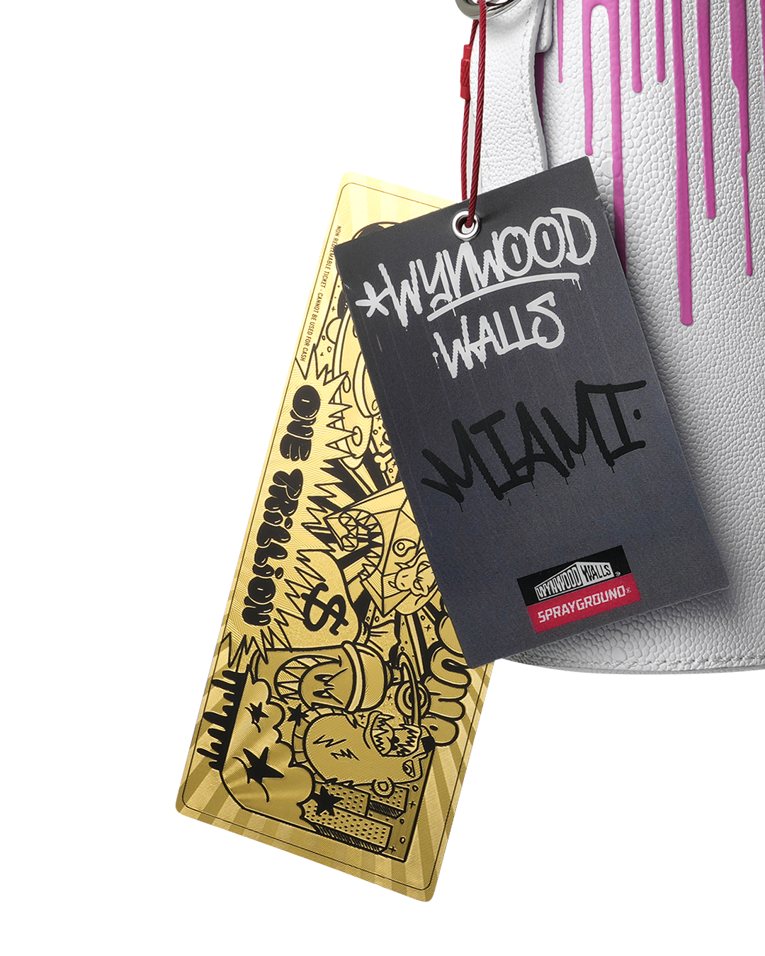SPRAYGROUND® SPRAY PAINT CAN HOLDER WYNWOOD WALLS COLLAB WATER BOTTLE OR SPRAYCAN HOLDER (WHT/PNK)