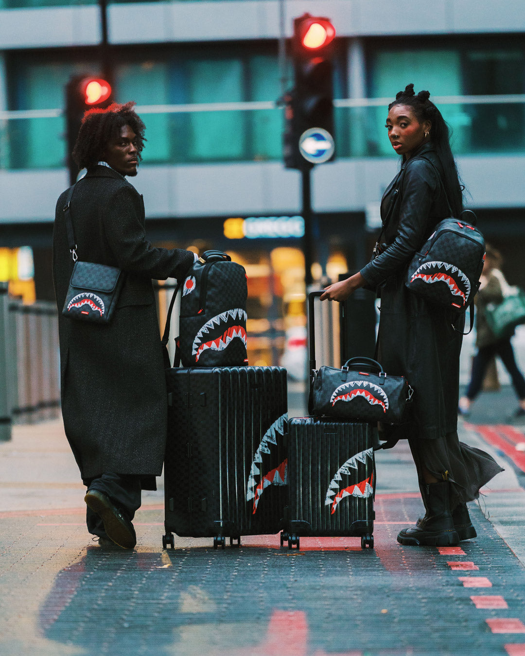 SPRAYGROUND® LUGGAGE SCRIBBLE SHARK CARRY-ON LUGGAGE
