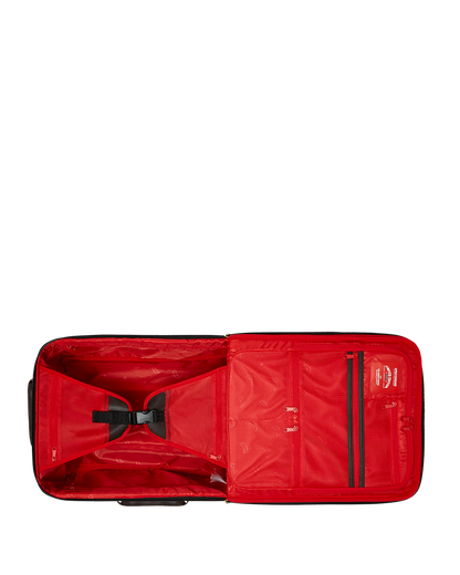 SPRAYGROUND® LUGGAGE EXTERIOR GOLD ZIP POCKET SHARKS IN PARIS JETSETTER CARRY-ON LUGGAGE