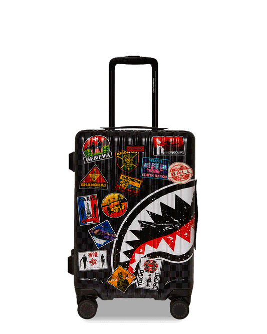 SPRAYGROUND® LUGGAGE GLOBAL MOGUL UNLIMITED MILES SHARKNAUTICS HARDSHELL CARRY-ON LUGGAGE