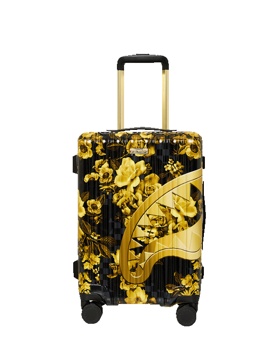 SPRAYGROUND® LUGGAGE GOLD FLORAL REMIX CARRY-ON LUGGAGE