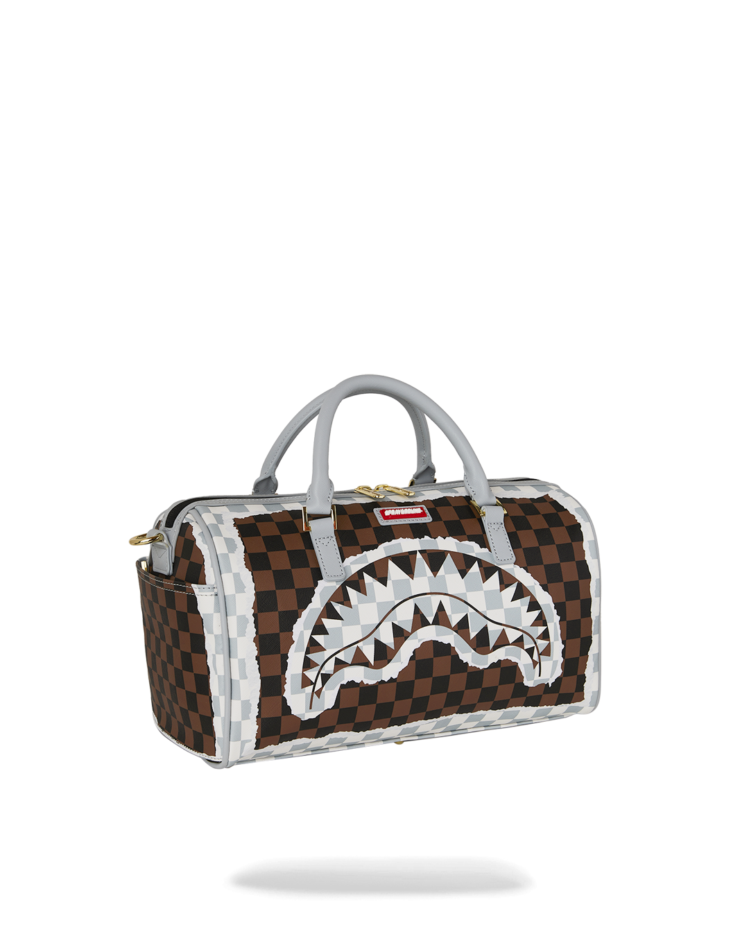SPRAYGROUND® DUFFLE CREAM AND BROWN TEAR CHECK MINI DUFFLE