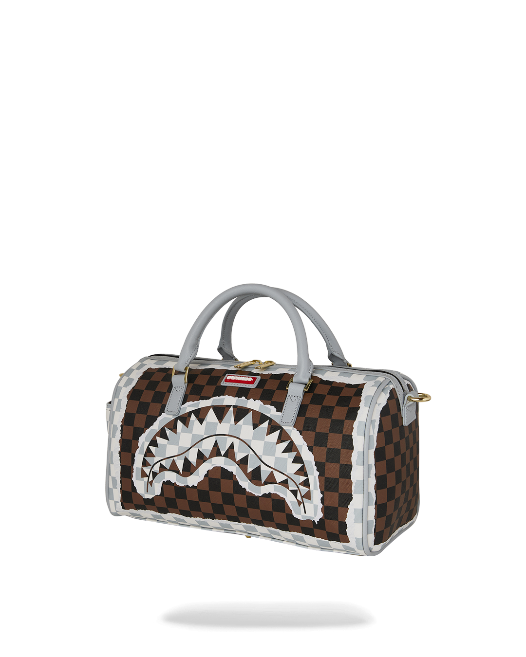 SPRAYGROUND® DUFFLE CREAM AND BROWN TEAR CHECK MINI DUFFLE