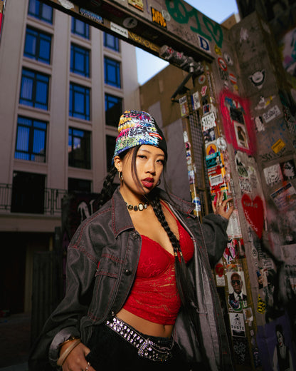 SPRAYGROUND® HAT SPLIT KNIT GRAFF BEANIE