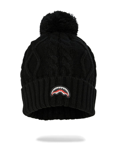 SPRAYGROUND® HAT BLACK KNIT PUFF BEANIE