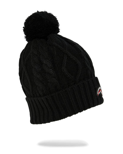 SPRAYGROUND® HAT BLACK KNIT PUFF BEANIE