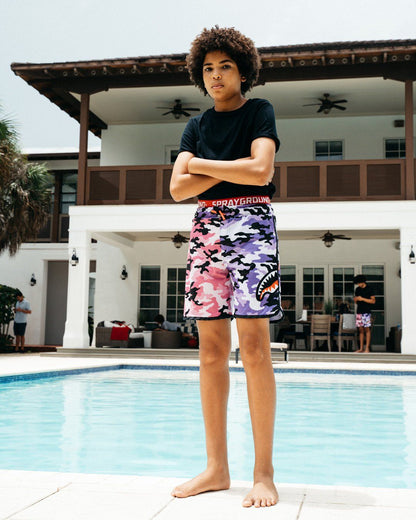 SPRAYGROUND® SWIM KIDS SPLIT CAMO SWIM TRUNKS