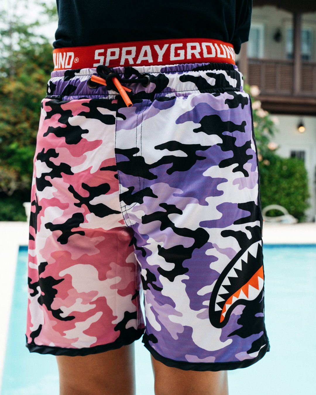 SPRAYGROUND® SWIM KIDS SPLIT CAMO SWIM TRUNKS