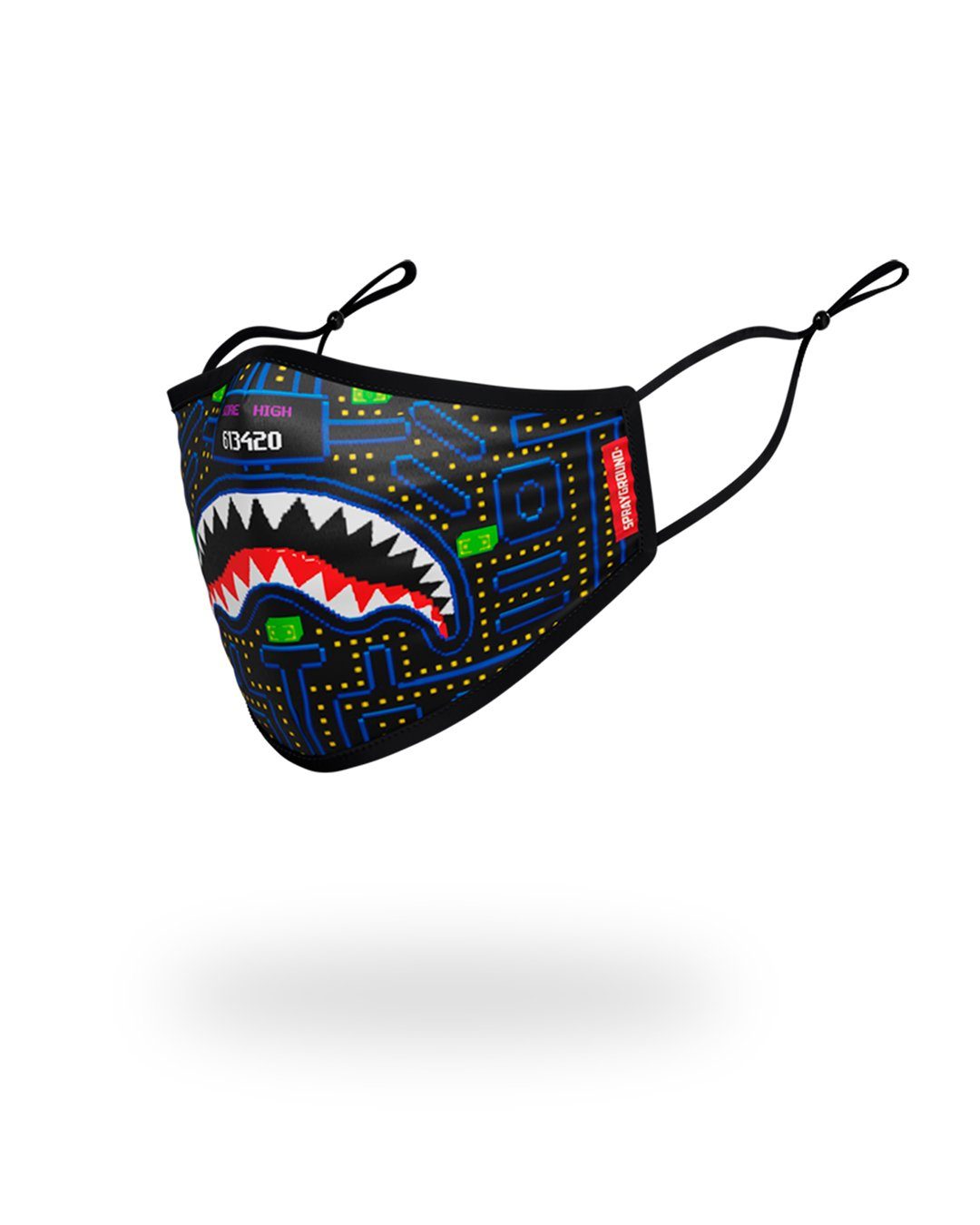 SPRAYGROUND® FASHION MASK KIDS FORM FITTING MASK: ARCADE SHARK