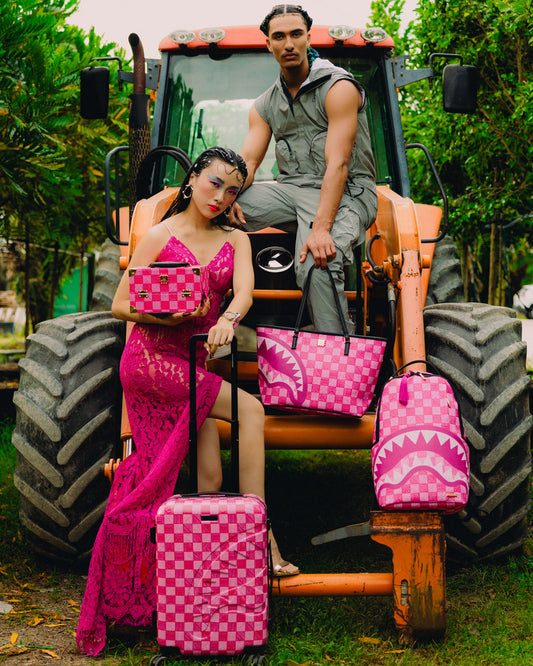 SPRAYGROUND® LUGGAGE A.I. AFRICAN INTELLIGENCE THE SUNSET RESET CARRY ON LUGGAGE - SANDFLOWER COLLAB